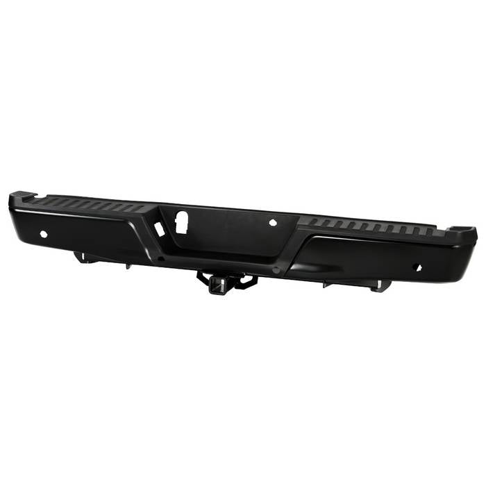 ( xTune ) Ford F150 Styeside 15-19 w/ Parking Sensor Holes & Hitch Rear Bumper Assembly ( Compatible with Heavy Duty Tow and Rear Park Sensor Model Only  Not Compatible Max Duty Tow Model) - Black