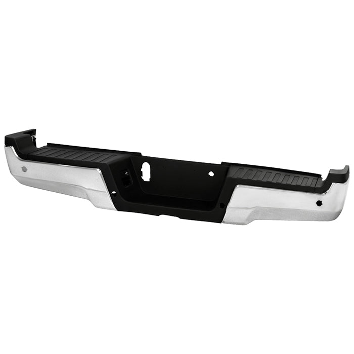 Ford F250 F350 F450 Superduty 17-18 Superduty Rear Bumper w/ Parking Aid Sensors - Chrome (Compatible w/ Rear Parking Aid Sensors Models Only)