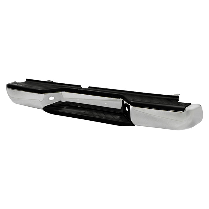 ( xTune ) Nissan Frontier 05-19 Rear Steel Bumper w/Face Bar; w/License Lamps; Upper/Center Pad; w/o Park Assist - Chrome