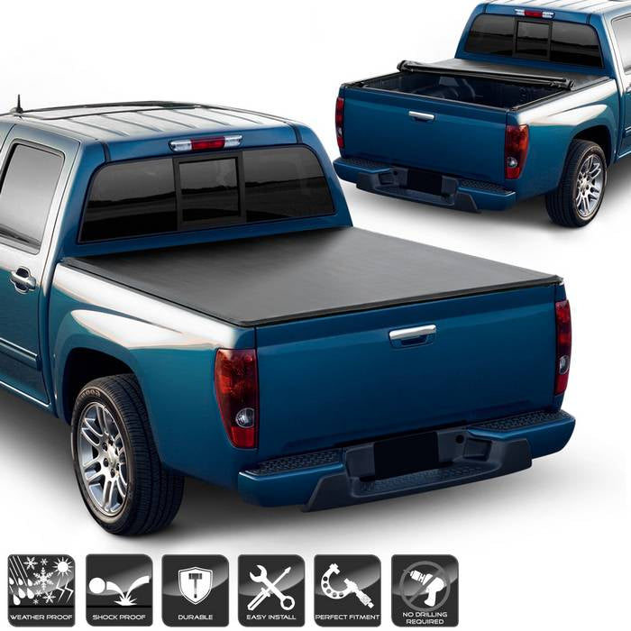 ( xTune ) Chevy Colorado/ GMC Canyon 2004-2012 63 inch  Bed Roll Up Style Tonneau Cover - Black