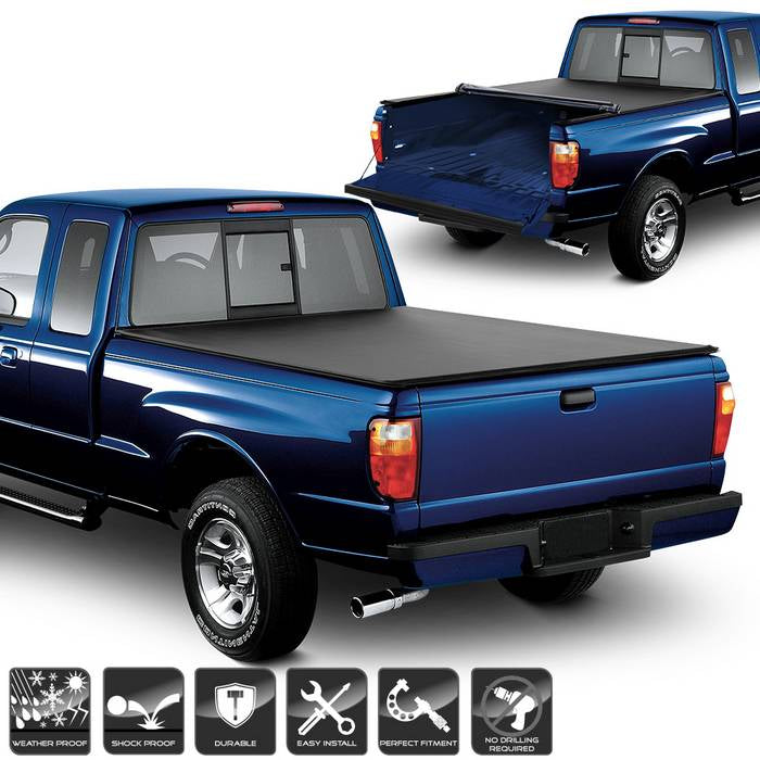 ( xTune ) Ford Ranger 1982-2011 72 inch  Short Bed ( Do Not Fit Flareside ) Roll Up Style Tonneau Cover - Black