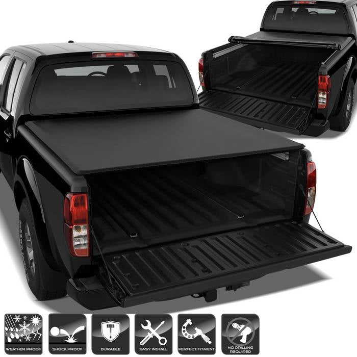 ( xTune ) Nissan Frontier 2005-2011 60 inch  Bed Roll Up Style Tonneau Cover - Black