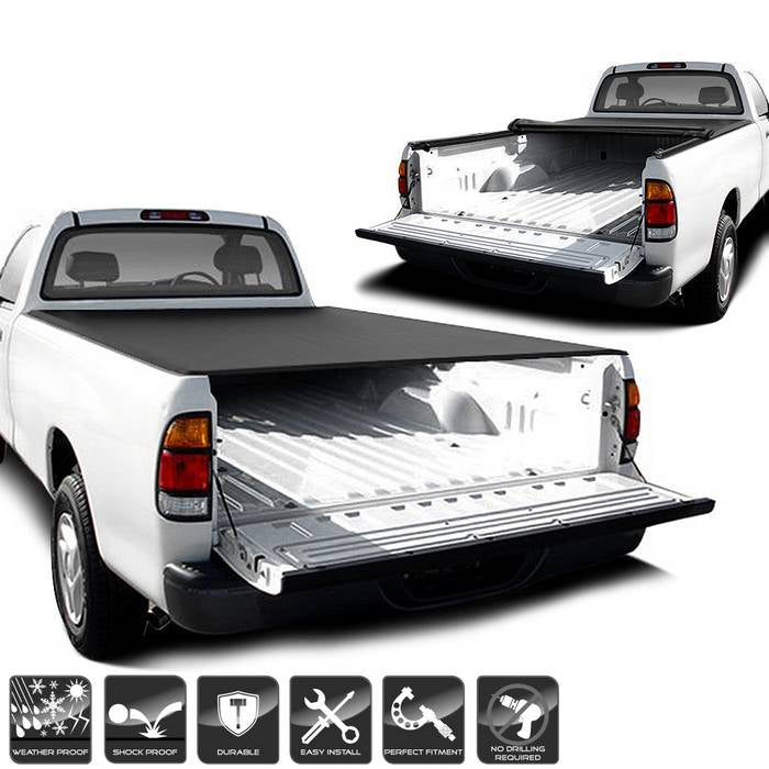 ( xTune ) Toyota Tundra 2000-2006 78 inch  Short Bed Roll Up Style Tonneau Cover - Black